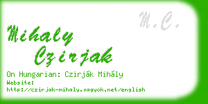 mihaly czirjak business card