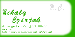 mihaly czirjak business card